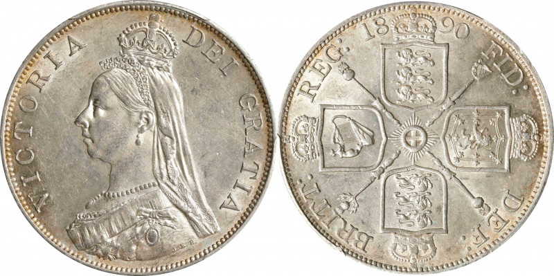 GREAT BRITAIN. Double Florin (4 Shillings), 1890. London Mint. Victoria. PCGS MS...