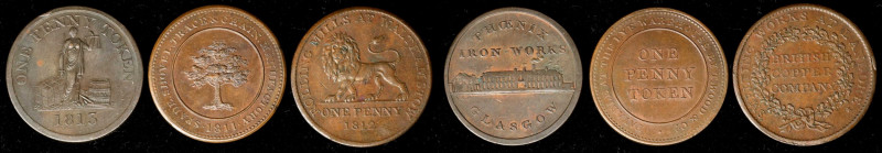 GREAT BRITAIN. Trade Tokens. Trio of Pennies (3 Pieces). Average Grade: VERY FIN...