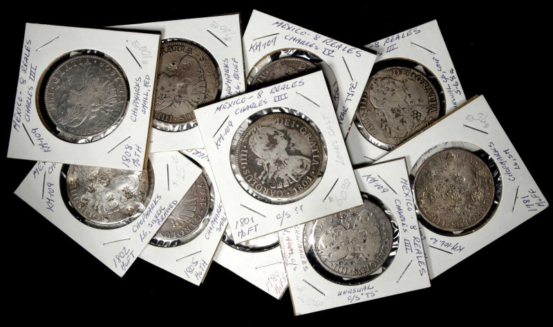 MEXICO. Group of Chopmarked Reales (12 Pieces). Average Grade: FINE.
A well tra...