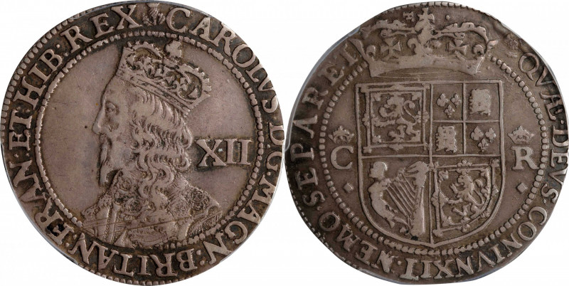 SCOTLAND. 12 Shillings, ND (1637-42). Charles I. PCGS EF-40.
S-5563; KM-84. Tie...