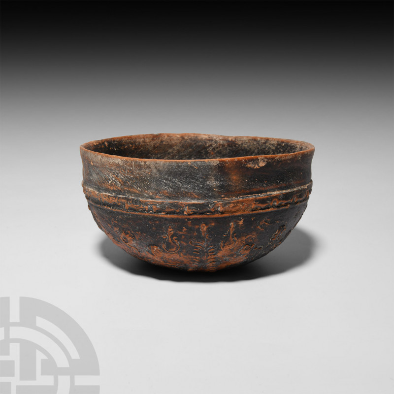 Hellenistic Megarian Bowl with Floral Decoration 3rd-1st century B.C. A hemisphe...