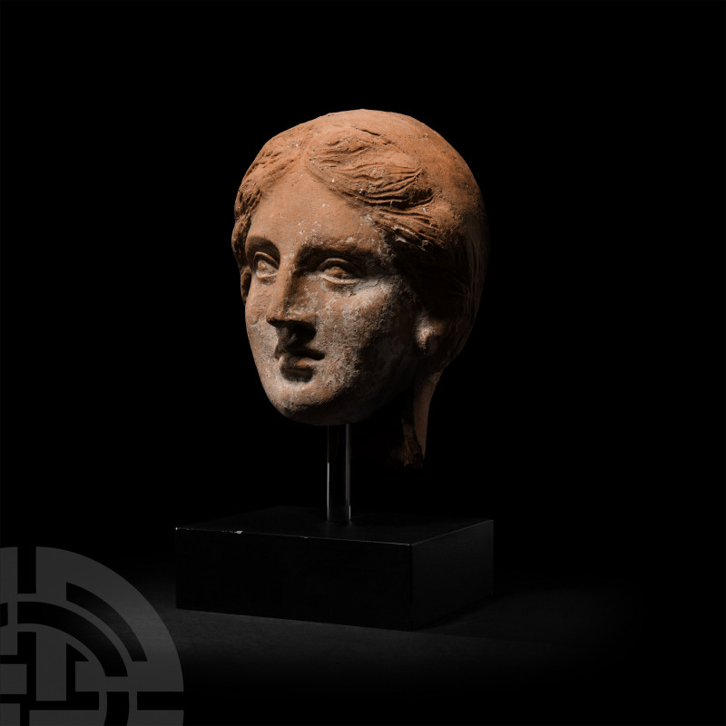 Life-Size Etruscan Terracotta Head 4th-2nd century B.C. A life-size terracotta h...