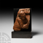Indian Terracotta Fasting Hermit Gupta Dynasty, 4th-6th century A.D. A large terracotta fragment displaying a fasting hermit in deep relief, stylised ...