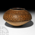 Very Large Balochistan Painted Bowl 4th-2nd millennium B.C. A very large carinated bowl with curved, D-section upper body, shallow neck and everted fo...