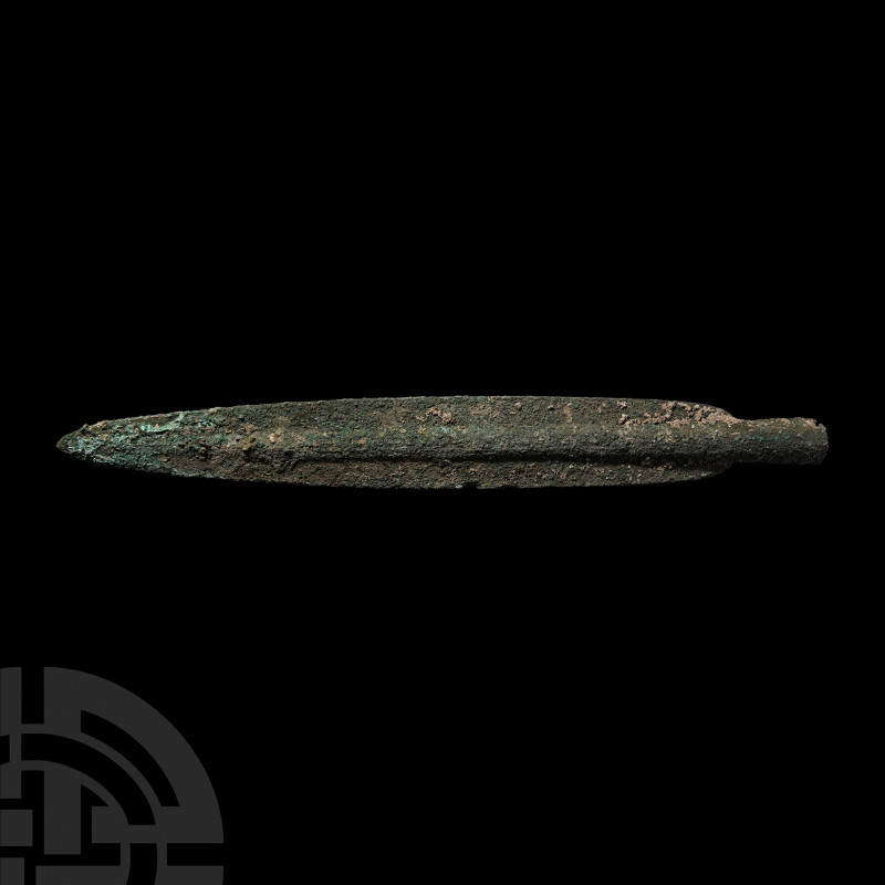 Large South Italic Socketted Spearhead 1700-1350 B.C. A bronze spearhead compose...