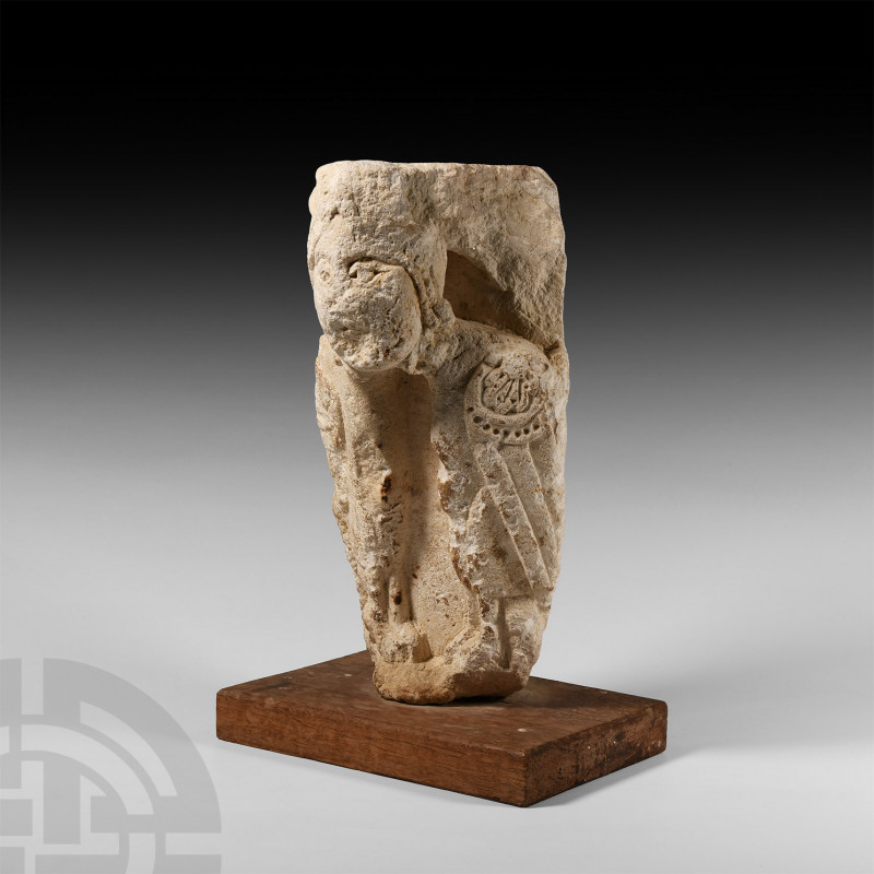 Medieval Corbel with Figure of a Winged Harpy France, 13th century A.D. A limest...