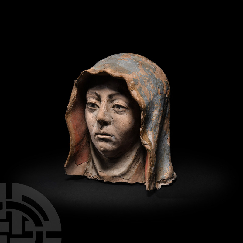 Medieval Italian Terracotta Head of St. Anne Italy, 15th century A.D. A terracot...