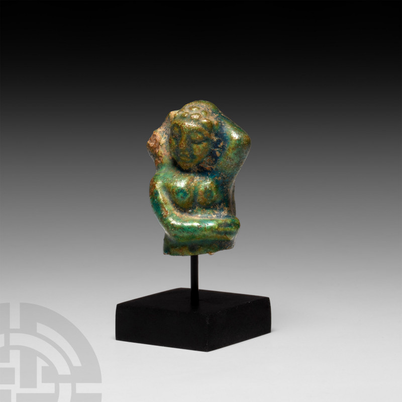 Graeco-Roman Glazed Nude Dancing Figure 2nd-4th century A.D. A glazed upper body...