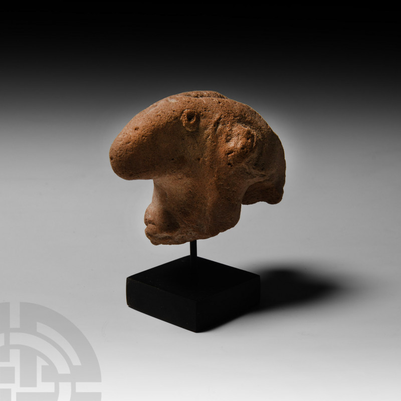 Greek Terracotta Ram's Head 7th-4th century B.C. A terracotta ram's head modelle...