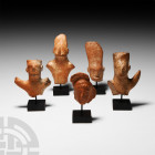 Cypriot and Graeco-Italic Terracotta Figure Collection Circa 10th-6th century B.C. A mixed group of five terracotta figure fragments comprising upper ...