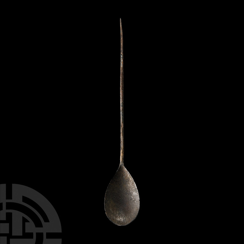 Roman 'Thames' Cochlear Spoon 1st-4th century A.D. A cochlear spoon composed of ...