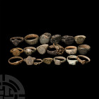 Roman and Other Ring Collection Circa 5th century A.D. and later. A mixed group of copper-alloy finger rings of various sizes and dates; most with dec...