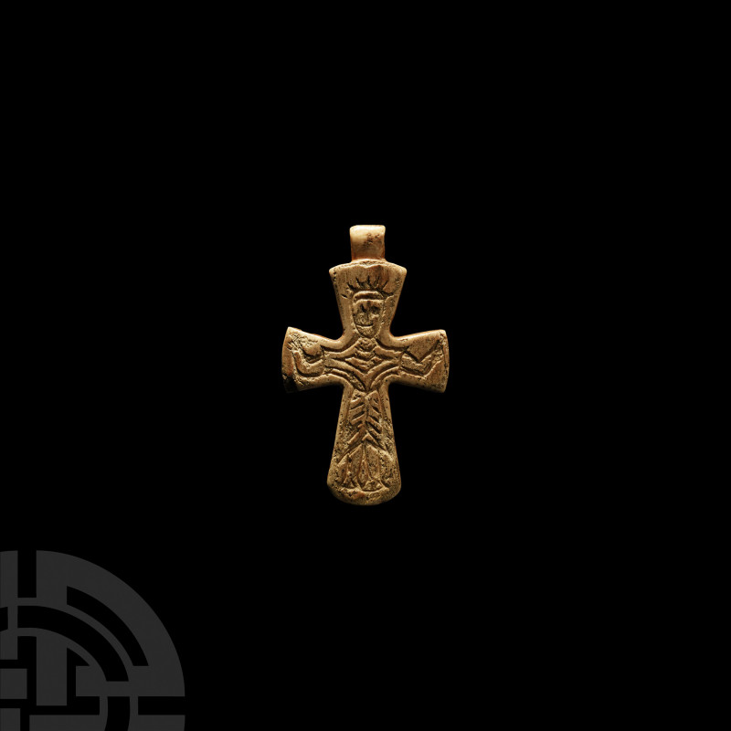 Byzantine Bone Cross Pendant 10th-12th century A.D. A carved bone cruciform pend...