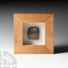 Babylonian Ur III Cuneiform Tablet Ur III period, 2112-2004 B.C. A ceramic tablet bearing cuneiform text; mounted in a glazed frame. 119 grams total, ...