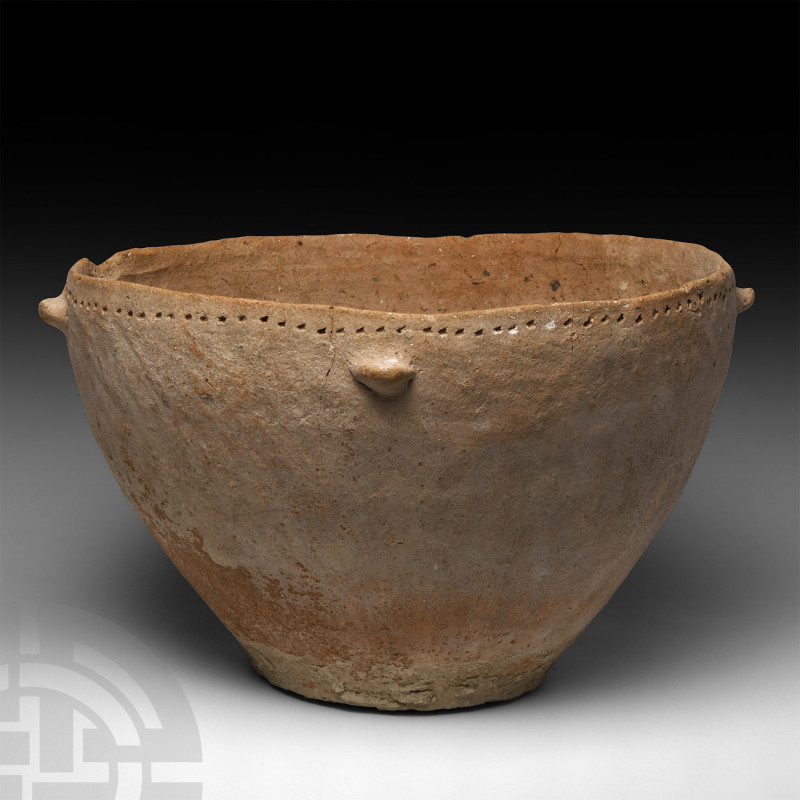 Very Large Holy Land Decorated Terracotta Bowl Bronze Age, 3rd millennium B.C. A...