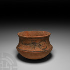 Painted Terracotta Bowl with Scorpions 3rd-2nd millennium B.C. A squat ceramic bowl with rounded underside, scooped shoulder and rounded rim, painted ...