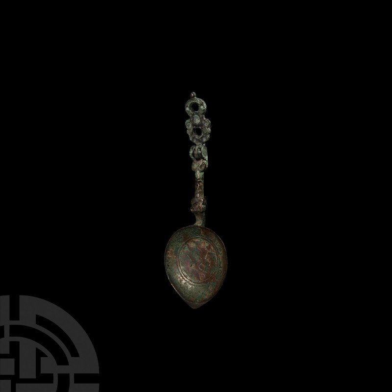 Western Asiatic Hinged Spoon 14th-15th century A.D. A copper-alloy spoon compose...