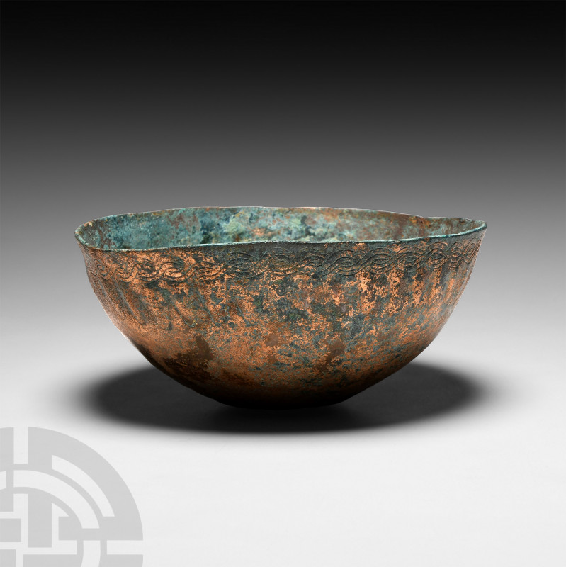 Western Asiatic Decorated Cup 1st millennium B.C. or later. A hemispherical copp...