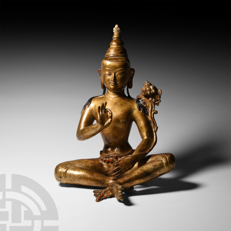Sino-Tibetan Gilt Tara Figure Circa 20th century A.D. A gilt nude Tara figure mo...