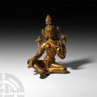 Nepalese Gilt Seated Arya Tara Figure 19th-early 20th century A.D. A gilt-bronze figure of Arya Tara modelled in the round in meditating pose with utp...