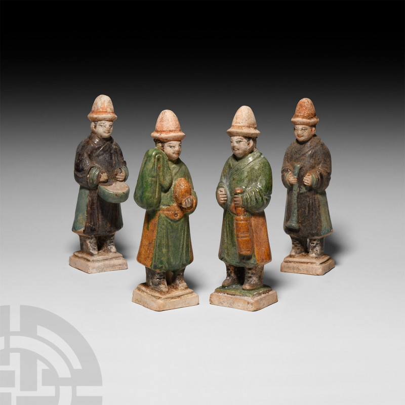 Chinese Ming Musician Set Ming Dynasty, 1368-1644 A.D. A set of four glazed, pol...