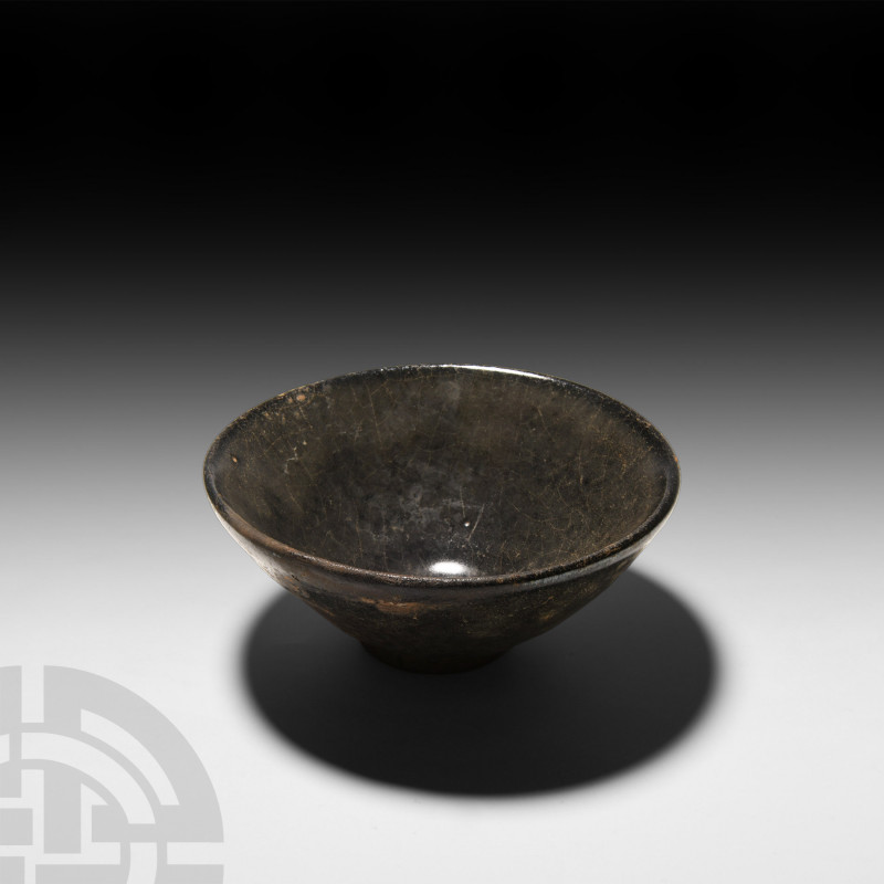 Chinese Song Fur Glazed Tea Bowl Song Dynasty, 960-1279 A.D. A ceramic footed bo...