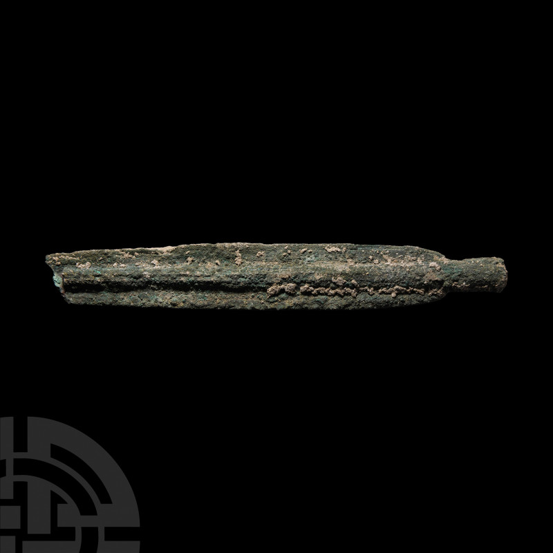 Large South Italic Socketted Spearhead Circa 18th-early 14th century B.C. Three-...