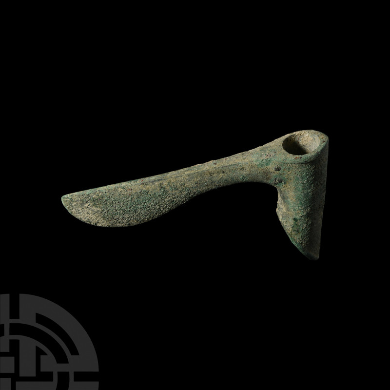 Luristan Sar-e Tabar Socketted Axehead 2nd millennium B.C. A bronze axe with pla...