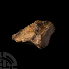 Stone Age Clactonian 'Twydall' Flint Implement Lower Paleolithic, circa 400,000 B.P. A substantial Clactonian culture flint core tool, old Rochester M...