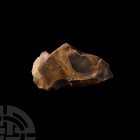 Stone Age Clactonian 'Twydall' Flint Implement Lower Paleolithic, circa 400,000 B.P. A substantial Clactonian culture flint core tool, old Rochester M...