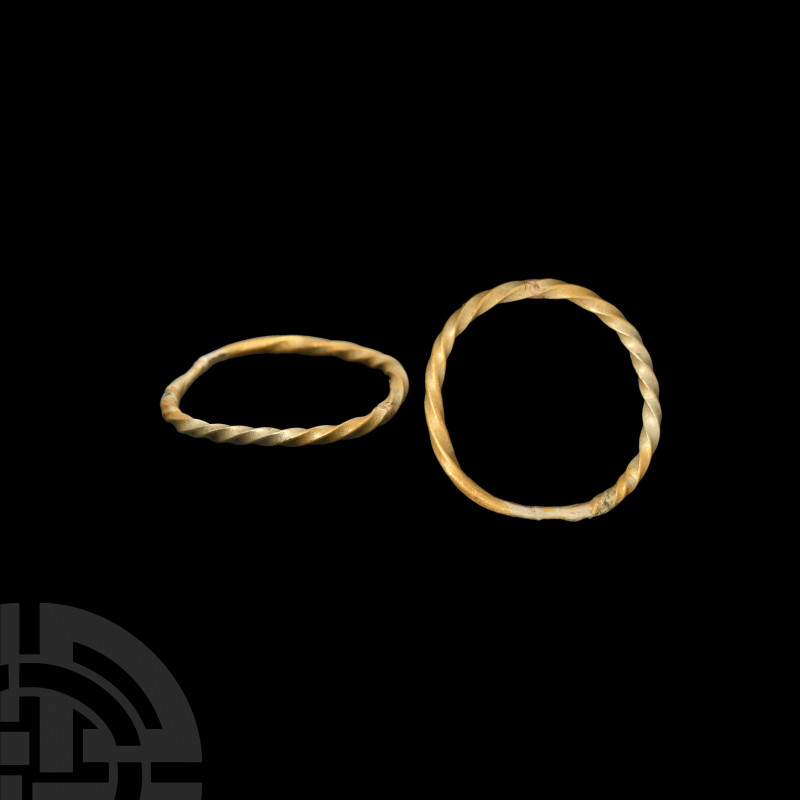 Viking Gold Twisted Ring 9th-12th century A.D. A gold ring with a decoratively t...