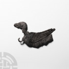 Medieval 'Thames' Bird Pilgrim's Badge 13th-15th century A.D. A lead-alloy pilgrim badge in the shape of a bird standing with its wings folded, dense ...