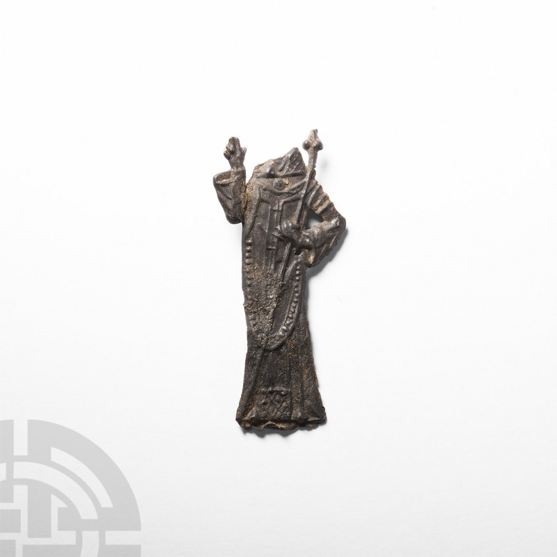 Medieval 'Thames' Saint Thomas Becket Blessing Pilgrim's Badge 14th century A.D....