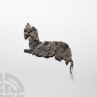 Large Medieval 'Thames' Thomas Becket's Horse Pilgrim's Badge 14th-15th century A.D. A large fragment of a lead-alloy pilgrim's badge in the form of a...