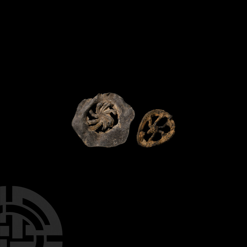 Medieval 'Thames' Saint Catherine's Wheel Pilgrim's Badge Group 15th-16th centur...