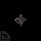 Medieval 'Thames' Henry VI Pilgrim's Badge Late 15th-16th century A.D. Two fragments of a lead-alloy pilgrim's badge: a beaded openwork quatrefoil fra...