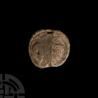 Medieval Papal Bulla Seal Circa 13th-15th century A.D. A lead papal bulla seal with stylised facing busts of Saint Peter and Saint Paul to one face wi...