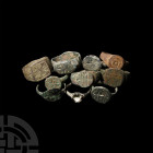 Medieval and Other Ring Collection Circa 6th-15th century A.D. A mixed group of ten finger rings of various sizes and types, including examples graved...
