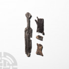 Medieval 'Thames' Thomas Becket Pilgrim's Badge Group 14th-15th century A.D. A group of lead-alloy pilgrim badge fragments comprising: a sword; a righ...