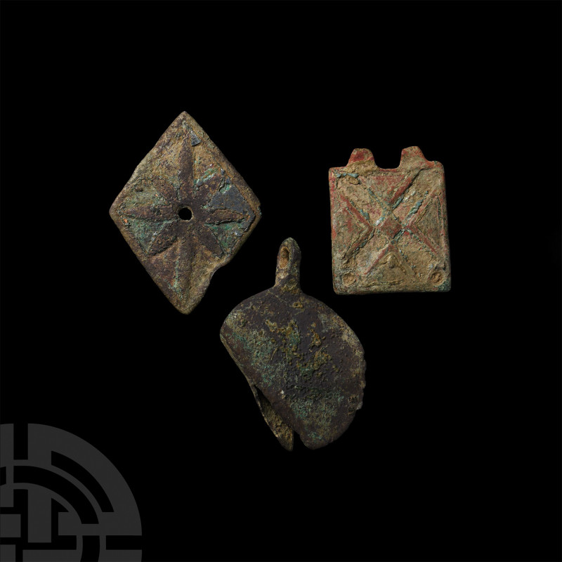 Medieval Heraldic Artefact Group 13th-15th century A.D. A mixed group of artefac...