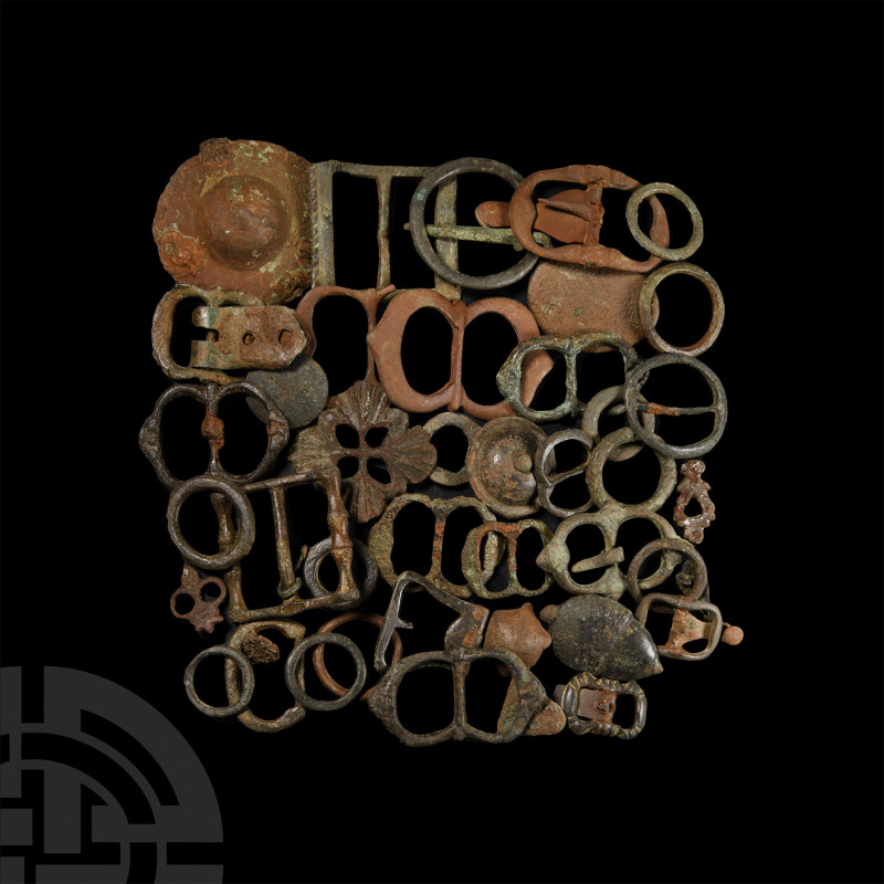 Medieval Buckle and Other Artefact Collection Mainly 15th-18th century A.D. A mi...