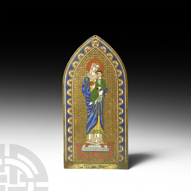 Post Medieval Enamelled Plaque in Limoges Style 19th century A.D. An enamelled p...