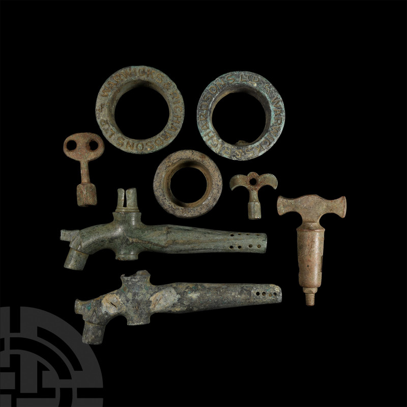 Post Medieval Beer Barrel Artefact Collection 19th century A.D. A mixed group of...