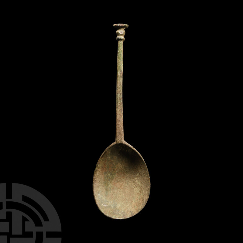 Tudor Seal-Topped Spoon with Fleur-de-Lis Maker's Mark 16th century A.D. A silve...
