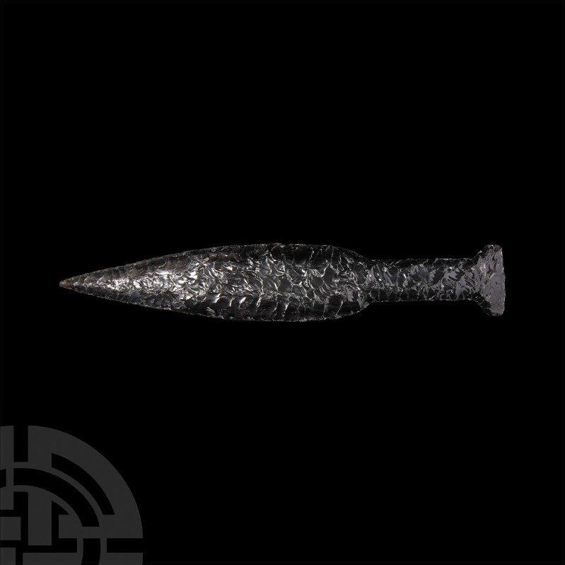 North American Indian Replica Obsidian Hilted Dagger 20th century A.D. An obsidi...