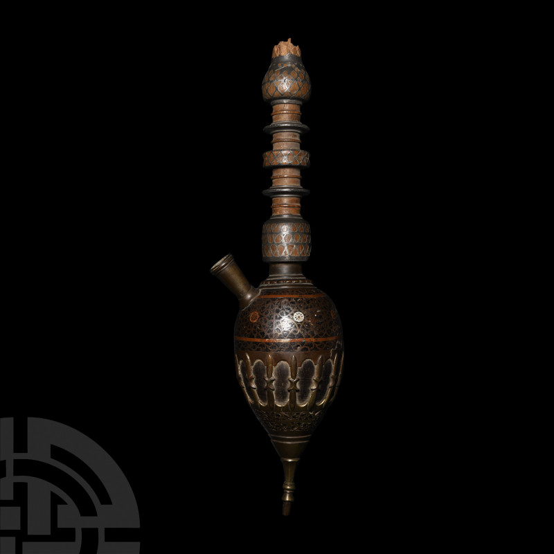 North African Smoking Pipe Bulb Early 20th century A.D. A bronze hookah pipe ele...