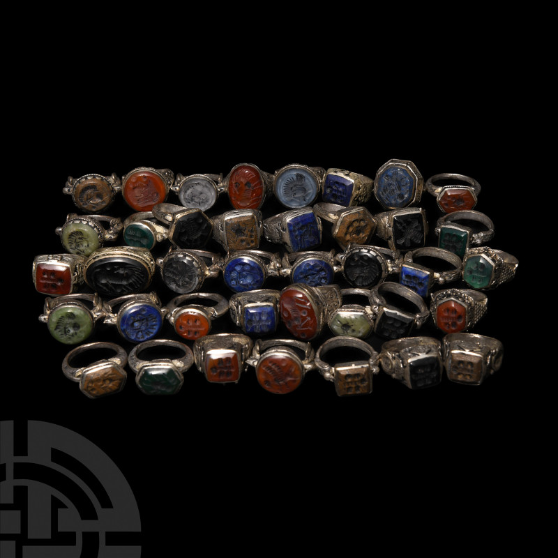 Bedouin Ring Collection 20th century A.D. A mixed group of silver-coloured metal...