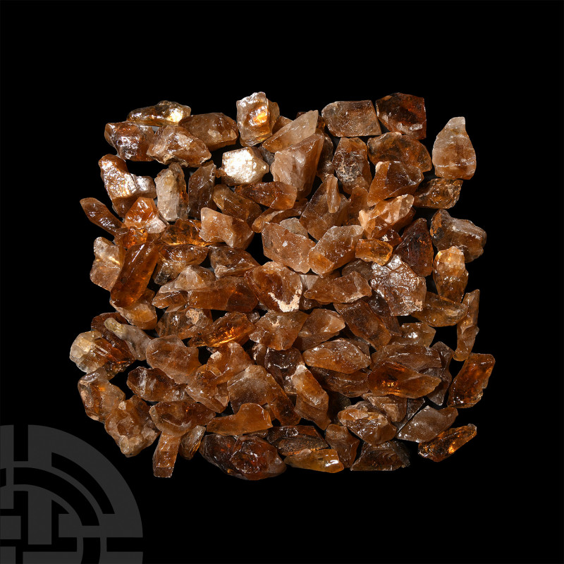 100 Honey-Coloured Calcite Specimens A group of 100 honey-coloured calcite speci...