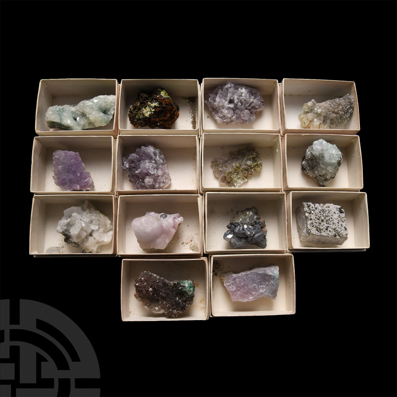 Mixed Mineral Specimen Collection A group of 14 mineral specimens including fluo...