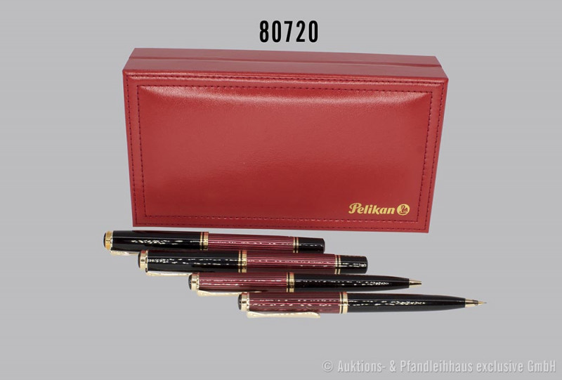 Pelikan Schreibset M 800, 4 Teile, Korpus rot-schwarz, Füllfederhalter, zweifach...